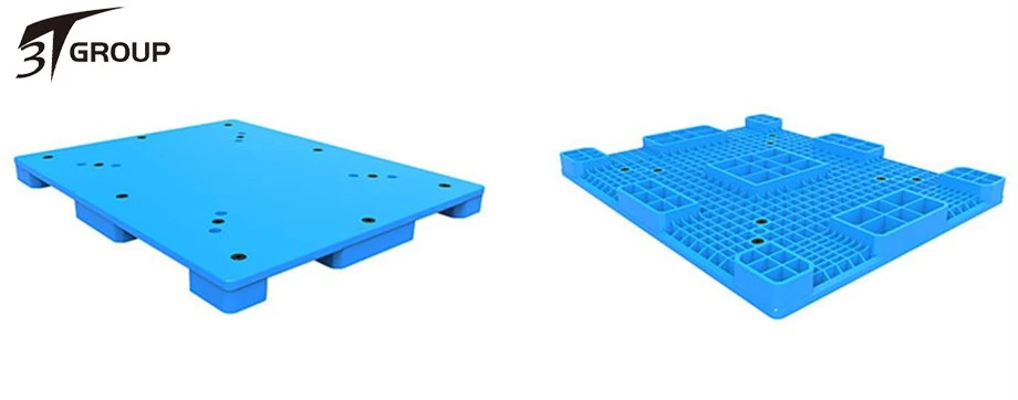 China HDPE Solid Deck Ground Use 9 legs plastic Pallet